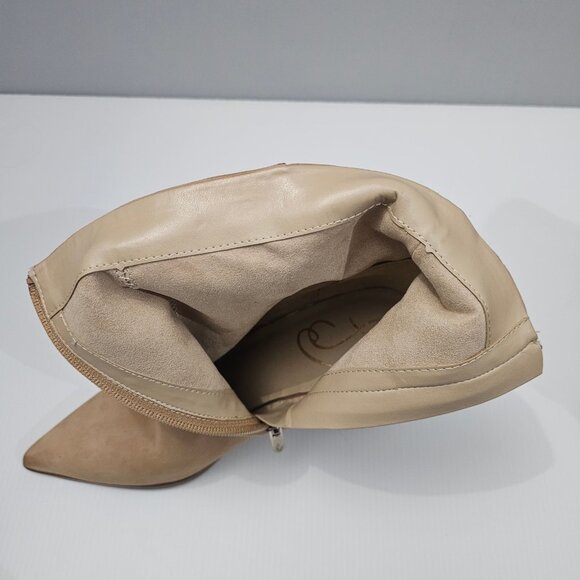 NEW Sam Edelman Weslie Ankle Bootie Womens 7 Tan Suede Wedge Pointed Toe Buckle - Picture 9 of 13